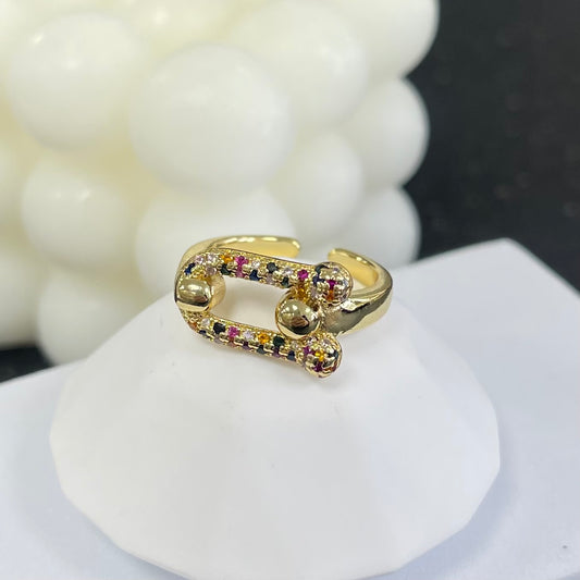 Expendable Multicolors Gold Ring