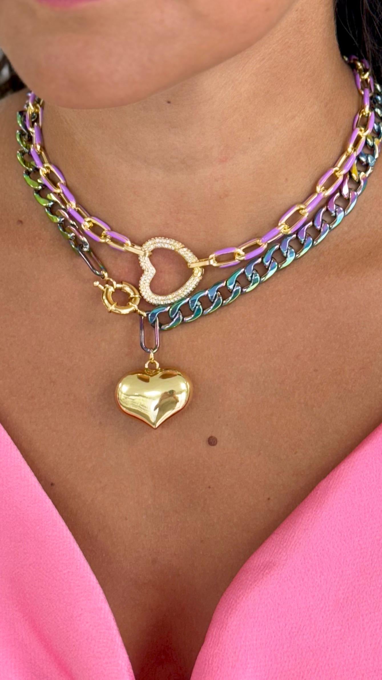Quartz Heart Light Purple Necklace