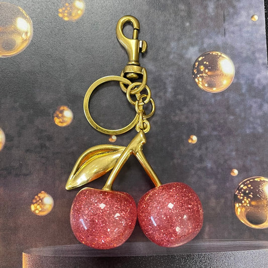 Rose Cherry Gold Keychain