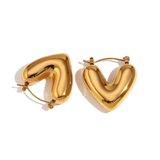 Bold V Gold Earring