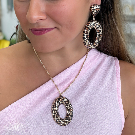 Oval Animal Print 2 Pcs Set