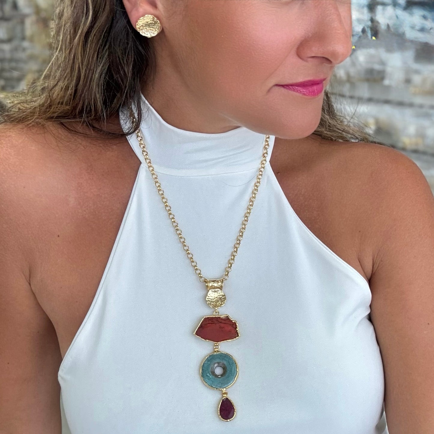 Mix Stones Necklace Set