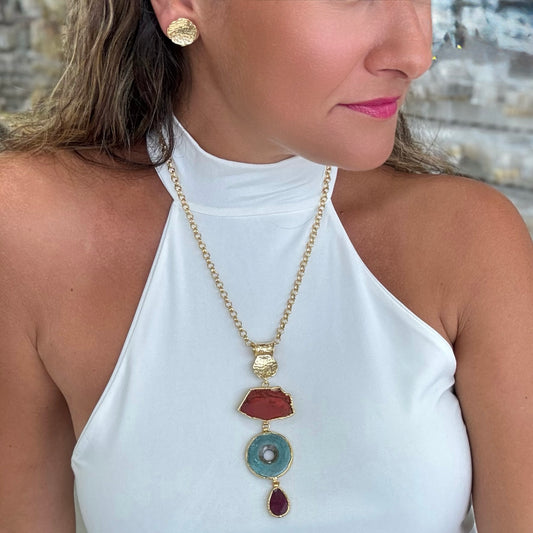 Mix Stones Necklace Set