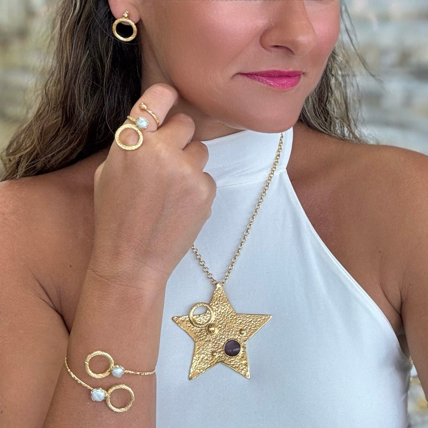 Burgundy Cateye Star 4pcs Set