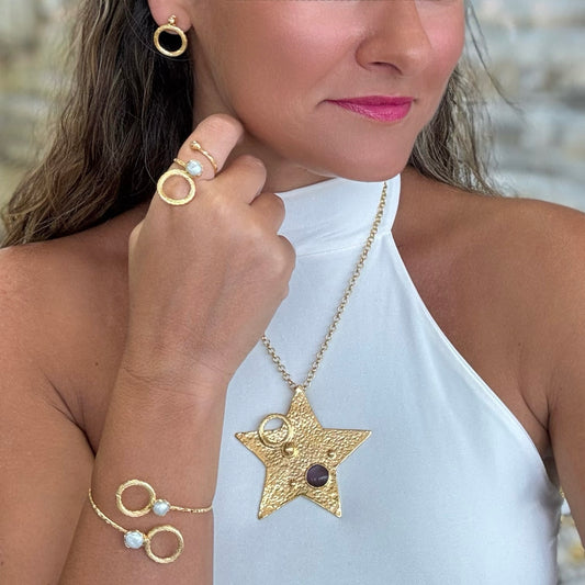 Burgundy Cateye Star 4pcs Set