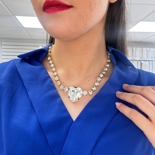 Clear Heart Cristal Necklace