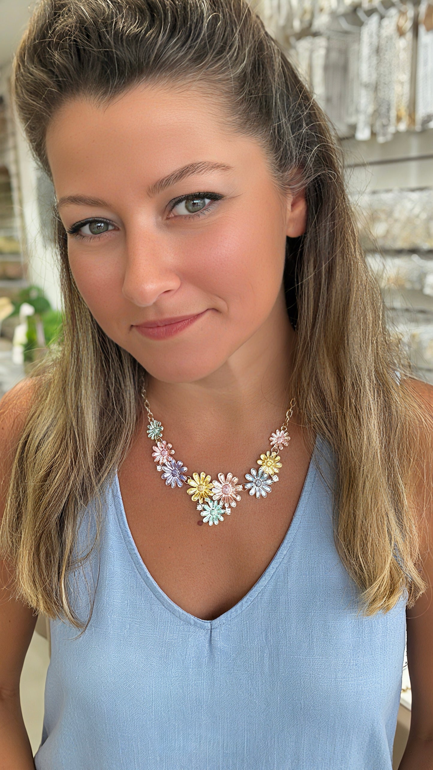 Multicolor Flowers Necklace