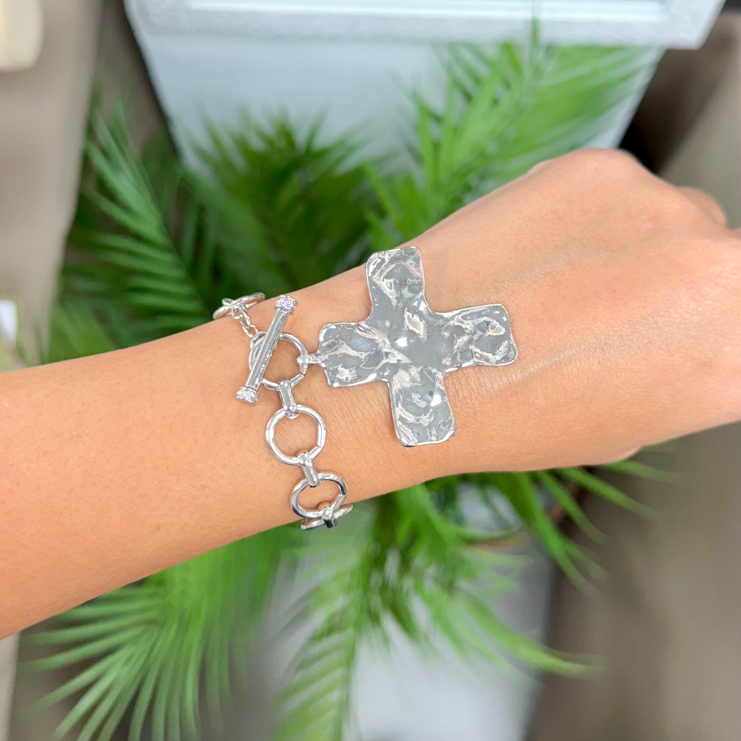 Silver Cross Bracelet