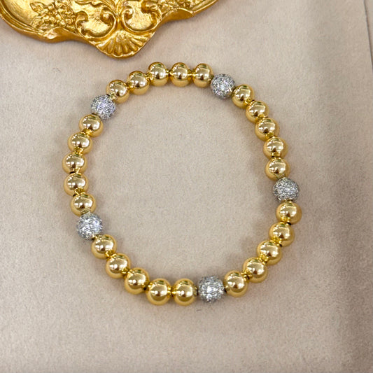 Gold Bracelet With Five Quartz Silver