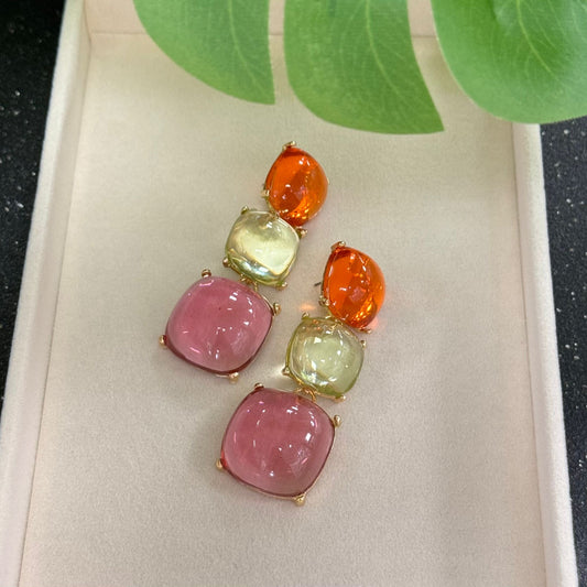 Crystal Square Earrings