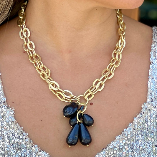 Two Layer Hanging Black Drops