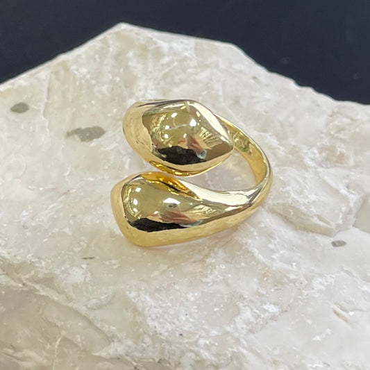 Two Drops Gold Ring