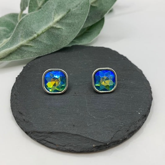 Janjan Blue Silver Earring