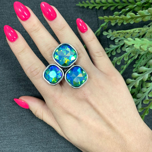 Janjan Blue Silver Ring