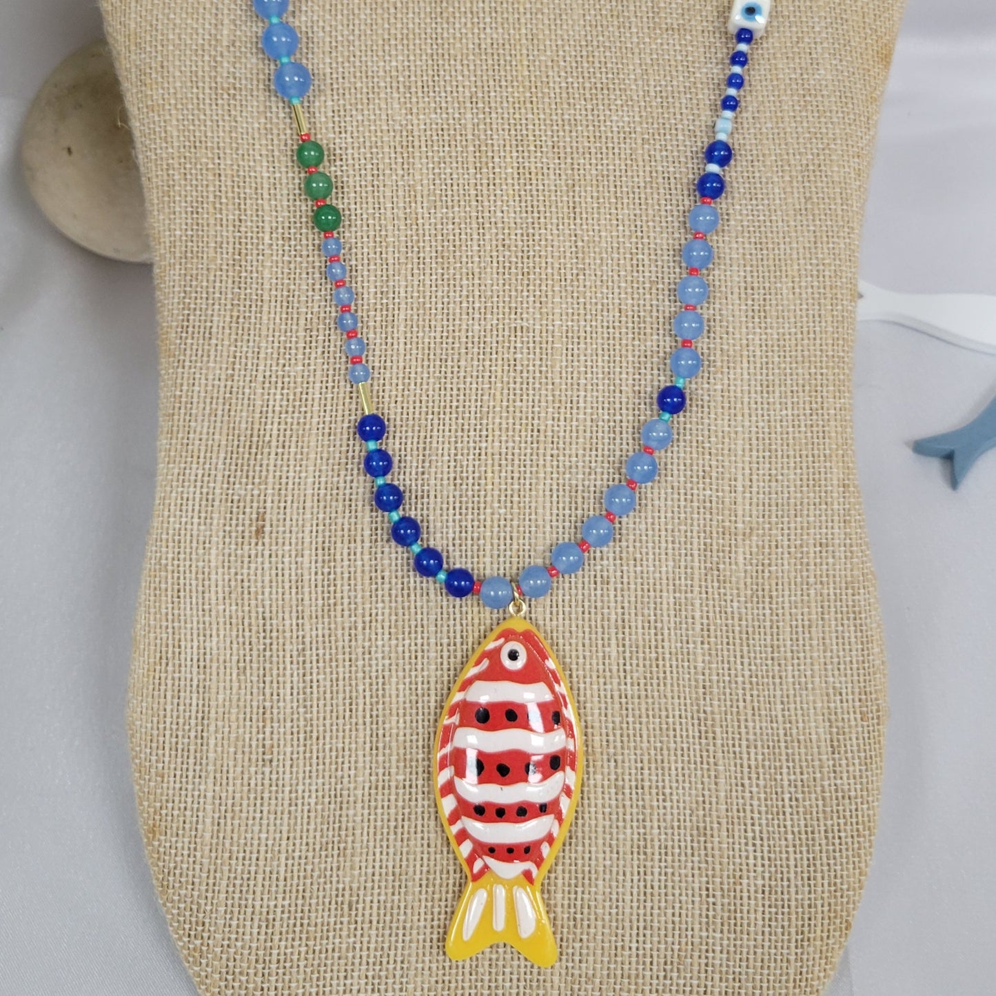 Orange Fish Long Necklace
