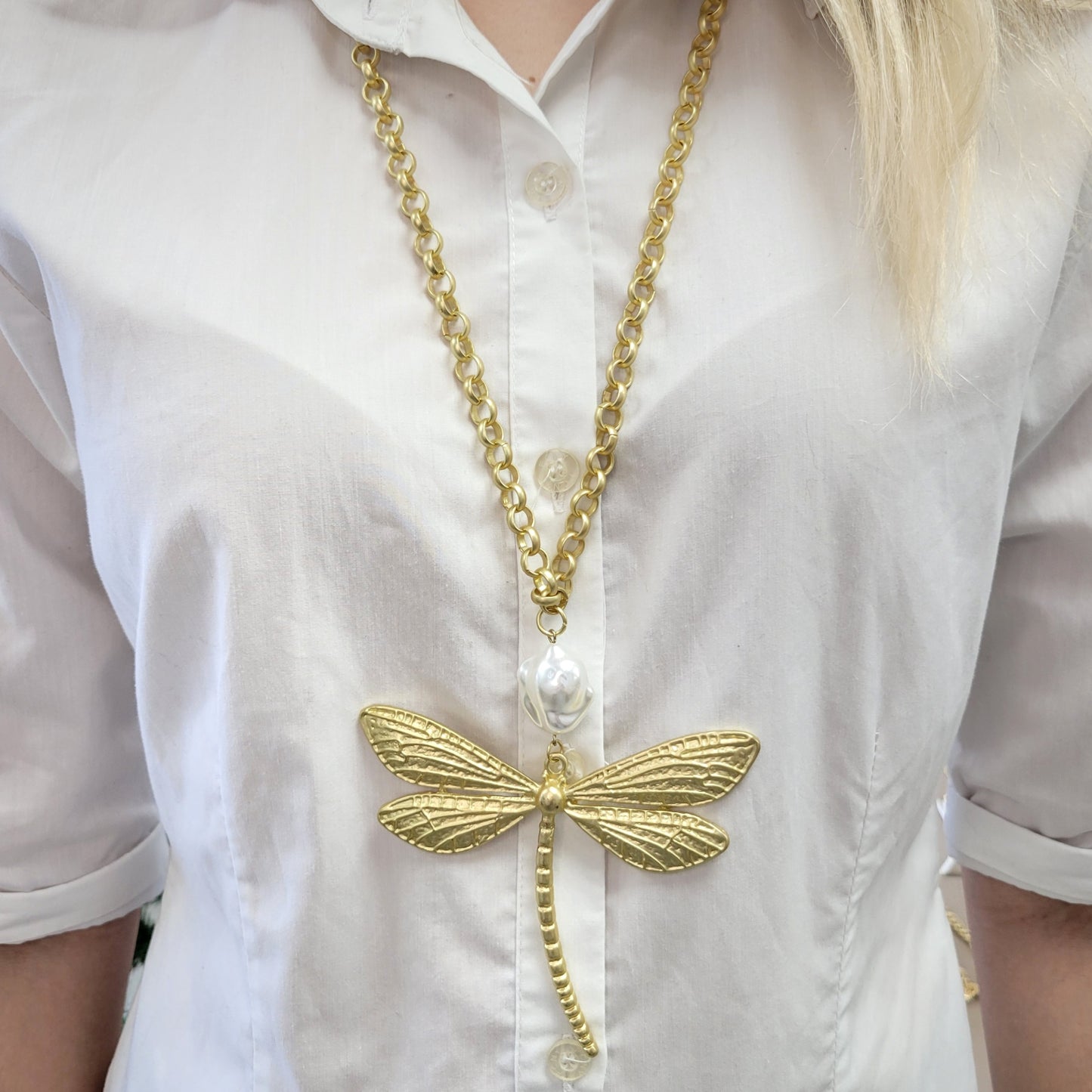 Dragonfly Gold Necklace