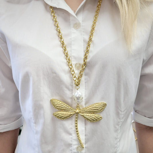 Dragonfly Gold Necklace