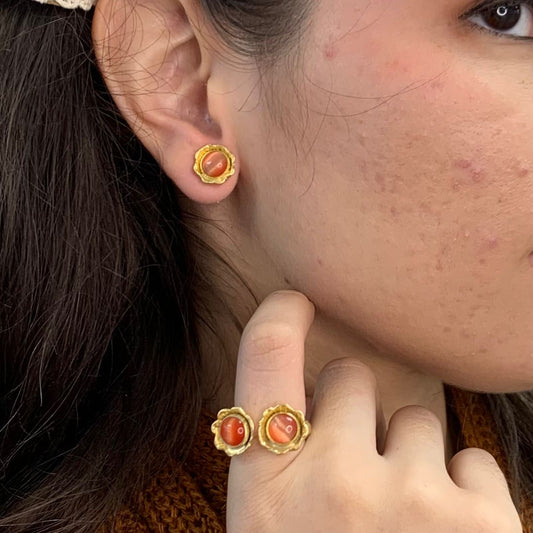 Set Orange Flower 2pcs Set