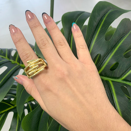 Elastic Ring Gold With Spikes