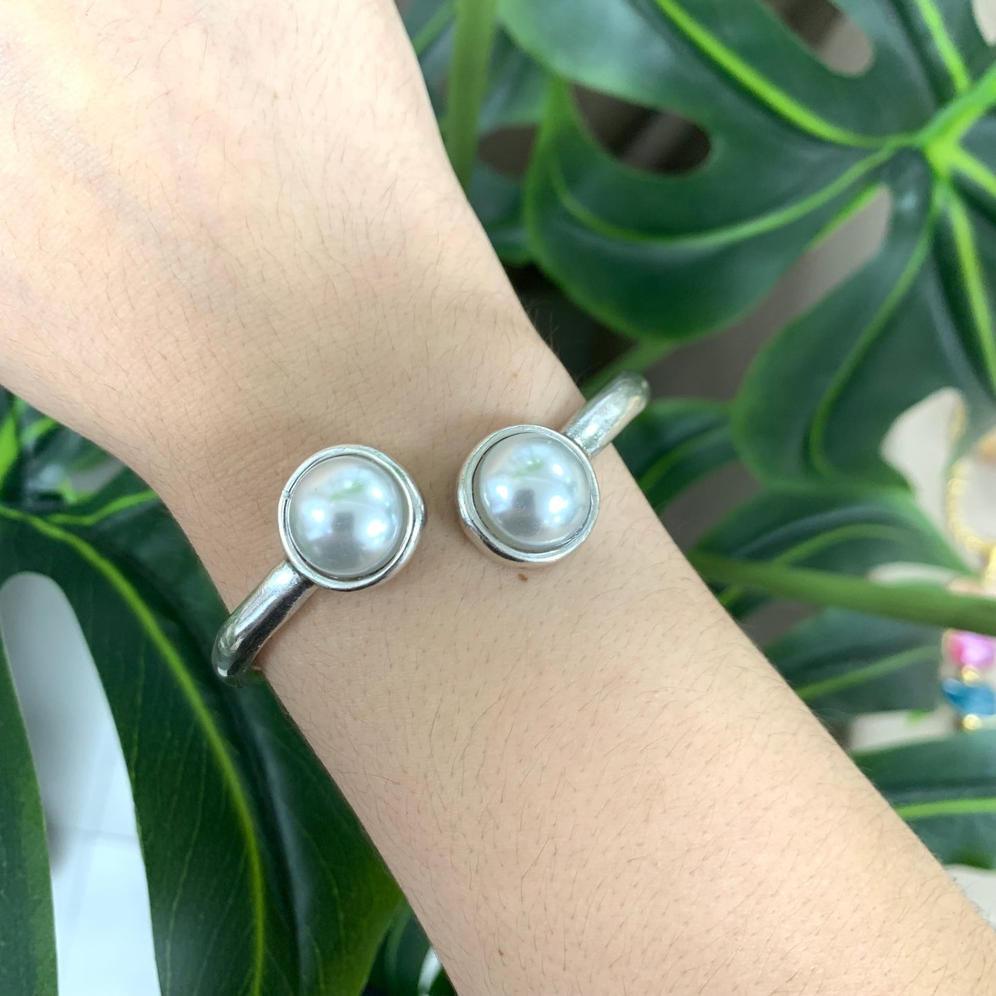 Two Pearls Silver Bracelet