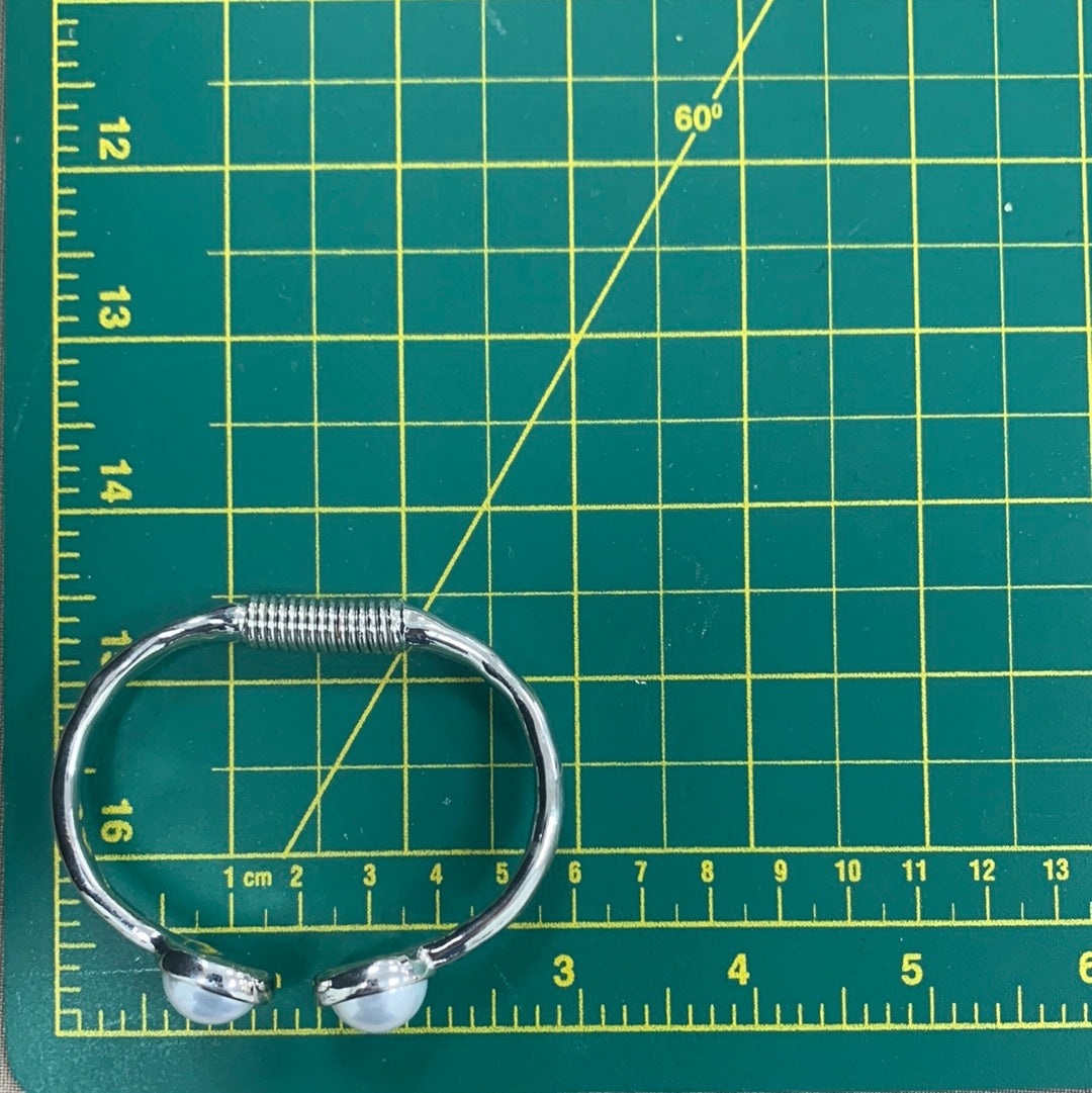 Two Pearls Silver Bracelet