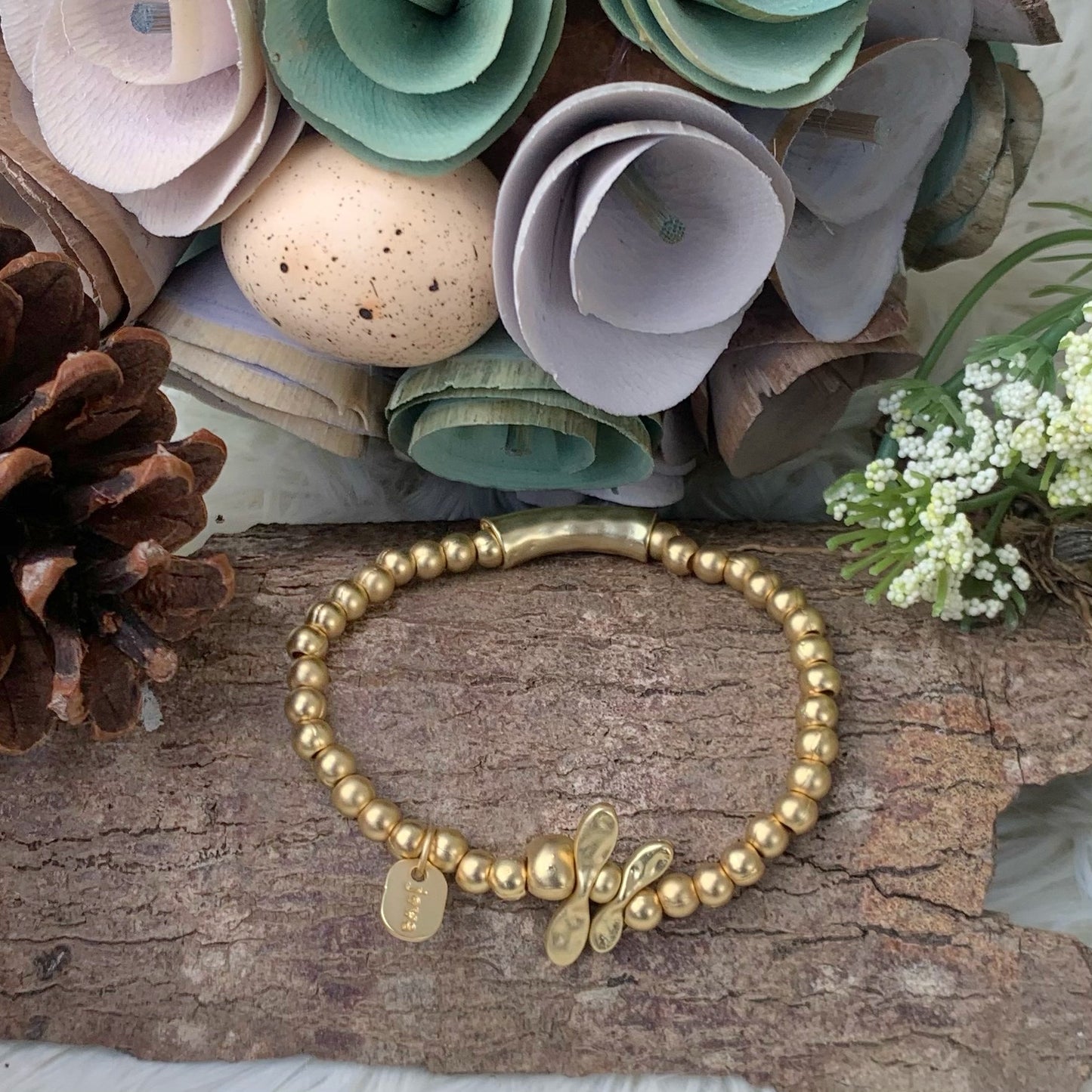 Gold Dragonfly Bracelet