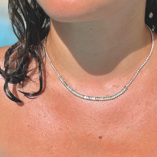 Half Crystal Gold Necklace